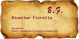 Binetter Fiorella névjegykártya